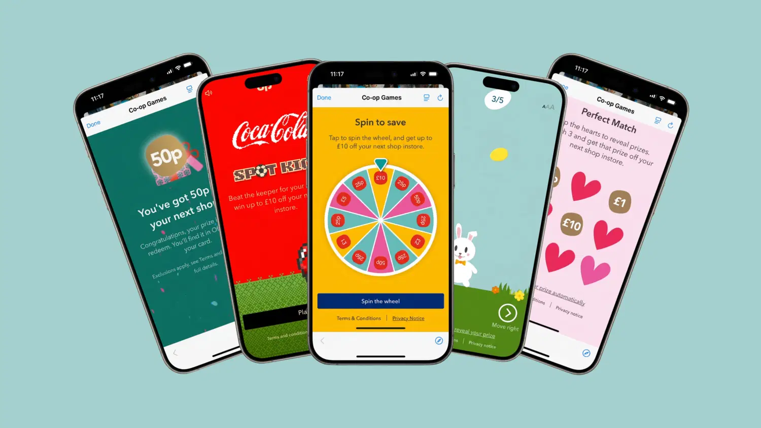 Co-op Mini Games — in-app game screens